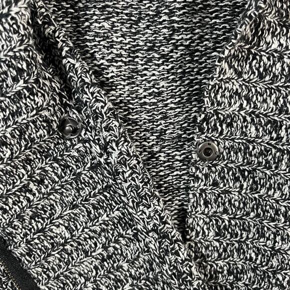 Eddie Bauer Sweater Womens Medium Gray Cotton Full Zip Cardigan Cowl Neck - Picture 12 of 12